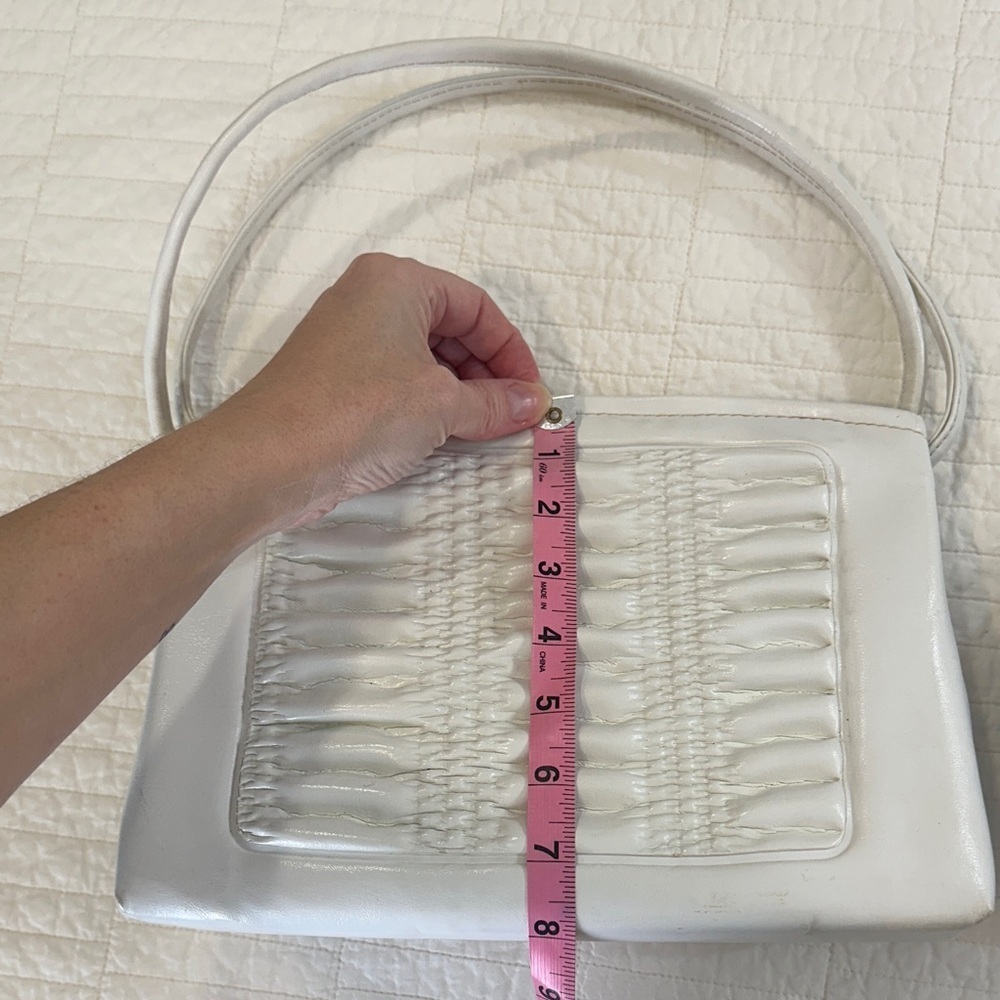 2pc Patent Mini Bag Set White & Black Y2K 90s Shoulder Clutch Bundle - Picture 8 of 10